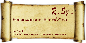 Rosenwasser Szeréna névjegykártya