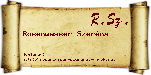 Rosenwasser Szeréna névjegykártya